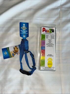 PetSafe Blue Premier Adjustable Dog Collar with Quick Snap Buckle and Boots S